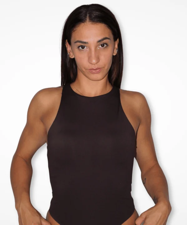 Body Skin marrone, body donna con scollo all'americana – JeiBi
