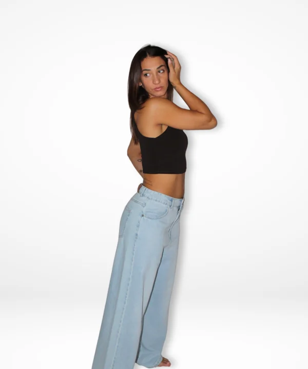 Jeans Skylar, jeans wide leg donna lavaggio chiaro – JeiBi