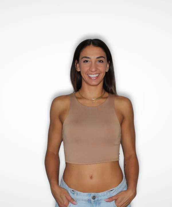 Top Essential cammello, top cropped donna – JeiBi