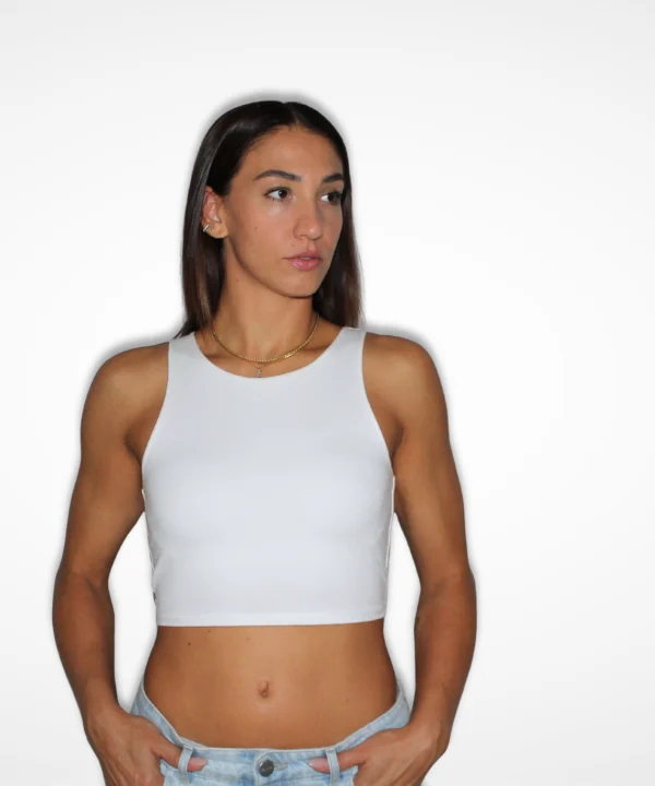 Top Essential bianco, top cropped donna – JeiBi