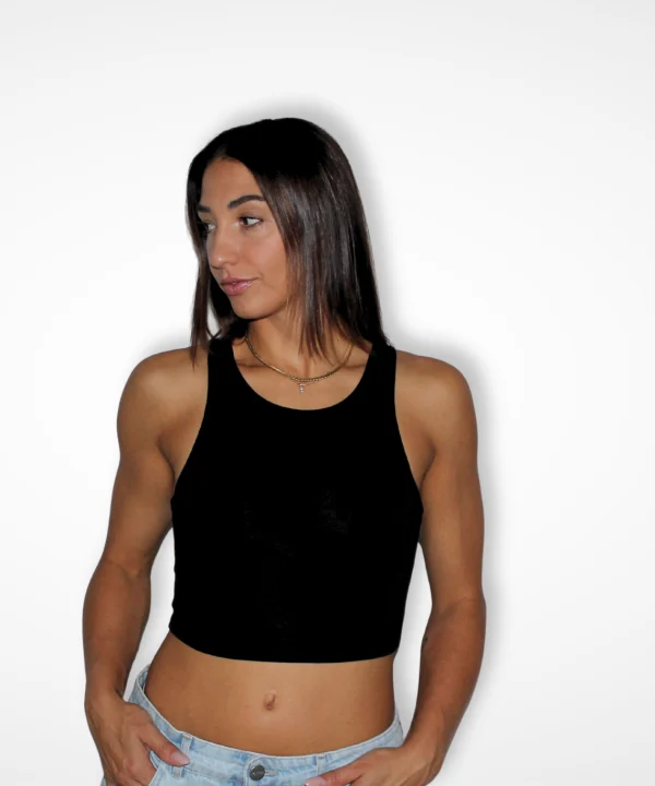 Top Essential nero, top cropped donna – JeiBi
